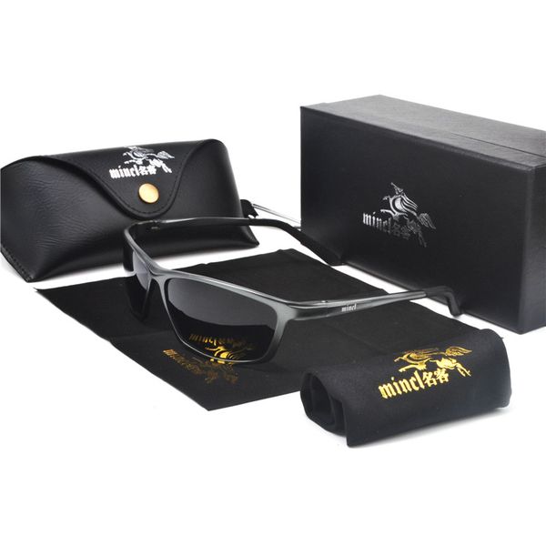 

2020 new men's rectangle polarized sunglasses aluminum magnesium sun glasses driving glasses rectangle shades for men fml, White;black