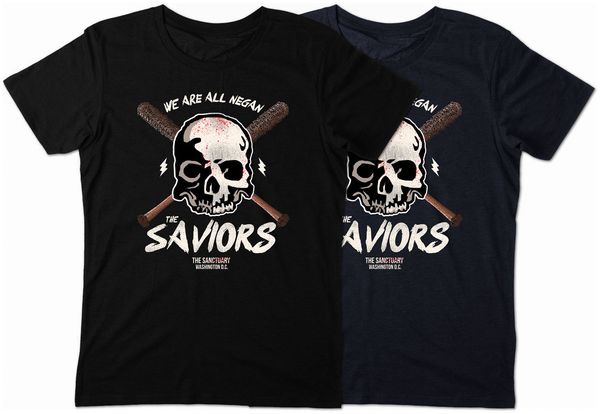 

2019 new t shirts we are all negan the saviors t-shirt twd walking zombie dead lucille sanctuary 100% cotton brand new t-shirts