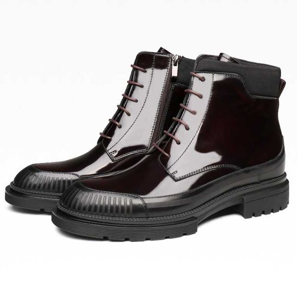 

fashion black / wine red winter mens boots genuine leather boots male ankle