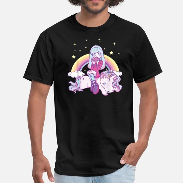 

pastel goth yami kawaii unicorn anime girl menhera t shirt men print short sleeve s-xxxl fit anti-wrinkle new style spring cool shirt
