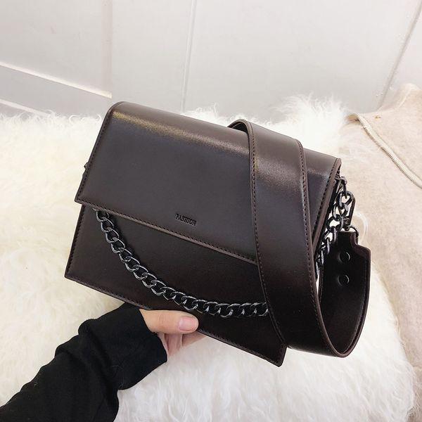 

simple bag women's 2020 new fashion wide shoulder strap square sling bag women's all-match chain shoulder/crossbody