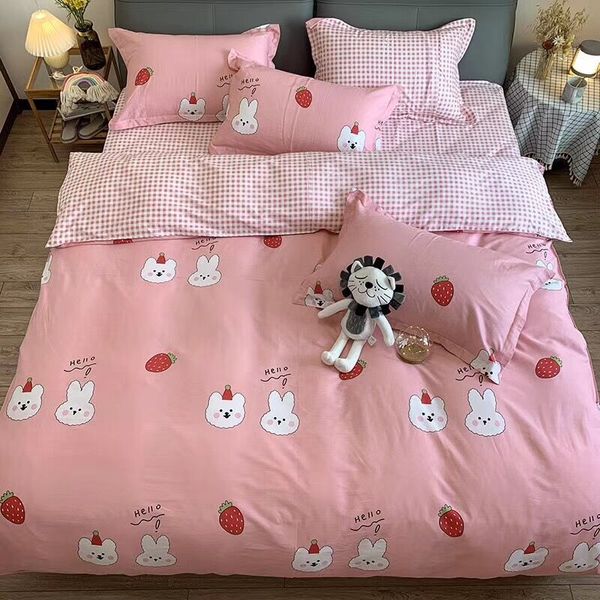 

2020 new bed sheets lovely pink girl bedding sets cover  pillow cases bedding sheet