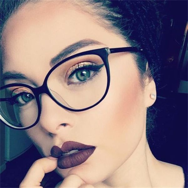 

tr90 spectacle frame cat eye glasses frame clear lens women brand eyewear optical frames myopia nerd black red eyeglasses
