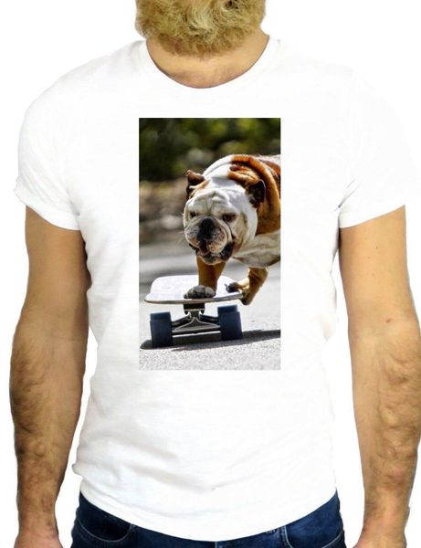 

2019 мужская мода печати t-shirt men summer style футболка собака skate бульдог город rock смешные прохладный моды nice дизайн футболка