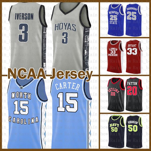 

vince 15 carter ncaa allen 3 iverson kawhi leonard university kyrie lebron 23 james irving dwyane 3 wade basketball jersey stephen 30 curry, Black