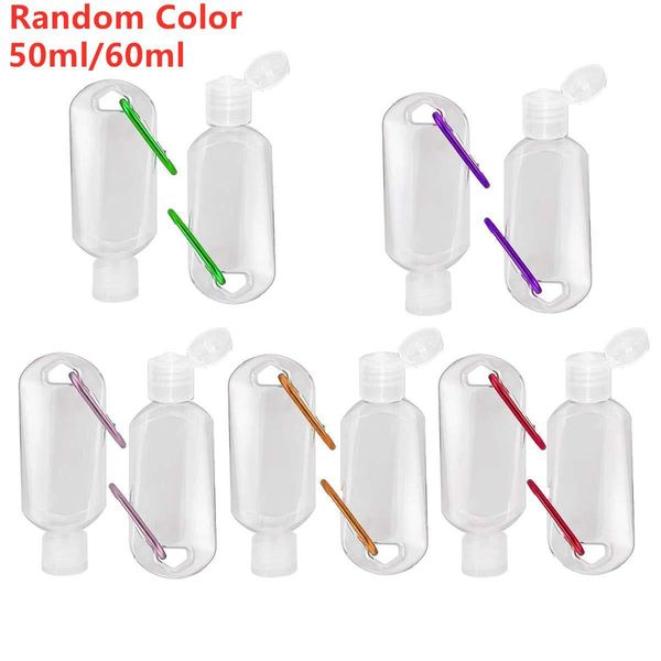 

transparent home clear empty hook alcohol with bottle ring sanitizer hand for key refillable travel plastic 50ml/60ml ce2007 xftss