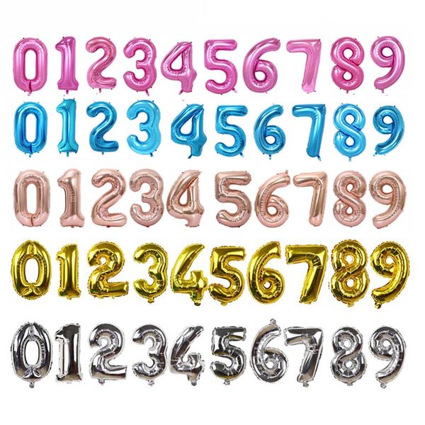 

40 inch big size balloons number rose gold silver pink blue gold foil helium balloon birthday party celebration decoration globe