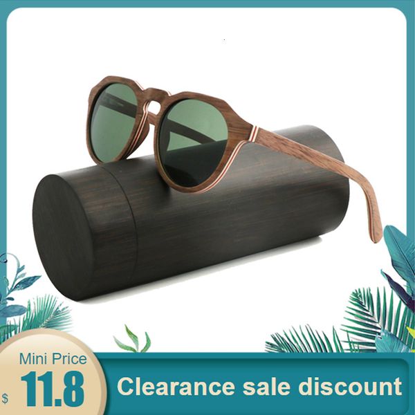 

2020 new laminated bamboo wood sunglasses wood polarized sunglasses men's glasses women's p uv400 protective glasses, White;black