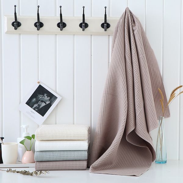 

cotton waffle soft bath towel for kids quick-dry absorbent bathroom beach spa shower towels