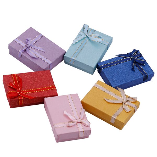 

48pcs оптовые продажи горячих 48pcs 5 * 7см цвет смешивания кулон серьги ювелирные изделия кольца подарочная коробка mx200810, Black;white