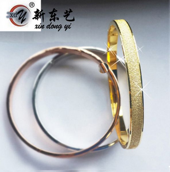 

2016 new arrival scrub fashion love forever bangle platinum 18k rose gold plated bracelet for couple hipping, Golden;silver