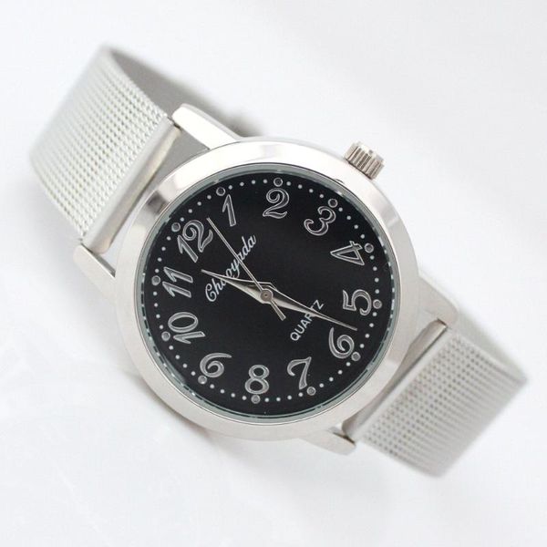 

men women fashion quartz women's bracelet wrist watch dress student boy clock wristwatches relogio, Slivery;brown