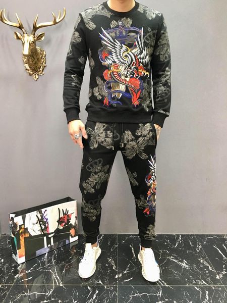 

favourite arrival tracksuit original design men and women hoodies pants embroidery personality streetwear, Gray