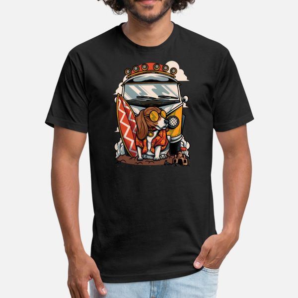 

portrait from a surfing beagle dog t shirt men create tee shirt size s-3xl unique graphic humor summer pictures shirt