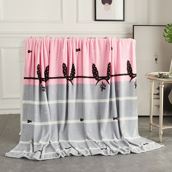 

200x230cm winter throw blanket for beds kawaii pink mouse blanket big knitting quilt warm flannel sofa living room