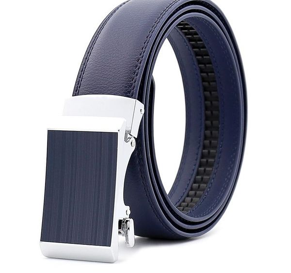 

cetiri 13 style genuine leather belt men belt automatic buckle male fashion jeans chain stretch04, Black;brown