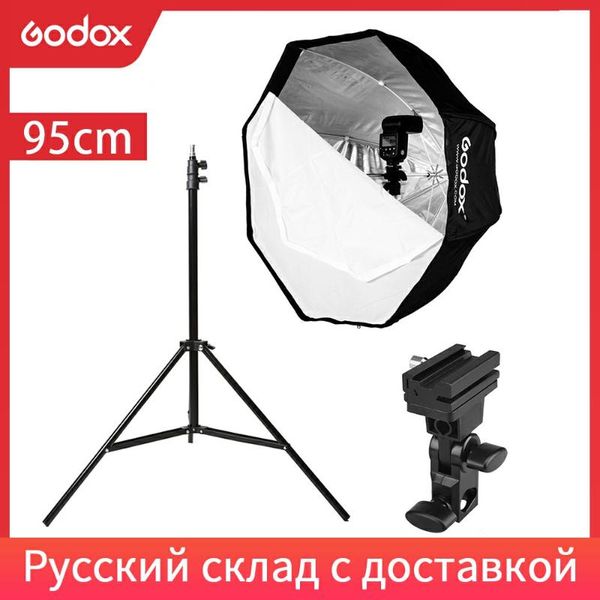 

godox 95cm 37.5'' octagon umbrella softbox + light stand + type-b shoe holder bracket kit for godox speedlite
