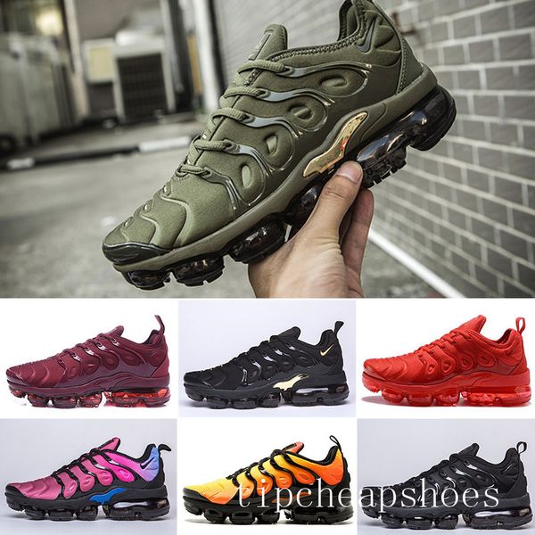 

fast shipping new mens shoe sneakers tn plus breathable air cusion desingers casual running shoes new arrival color us5.5-11 eur36-45 bb-6q, Black