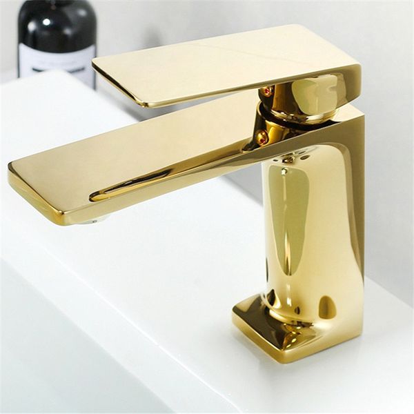 

bathroom sink faucets basin faucet & cold solid brass mixer tap single handle deck mounted unique design gold finished arrivals