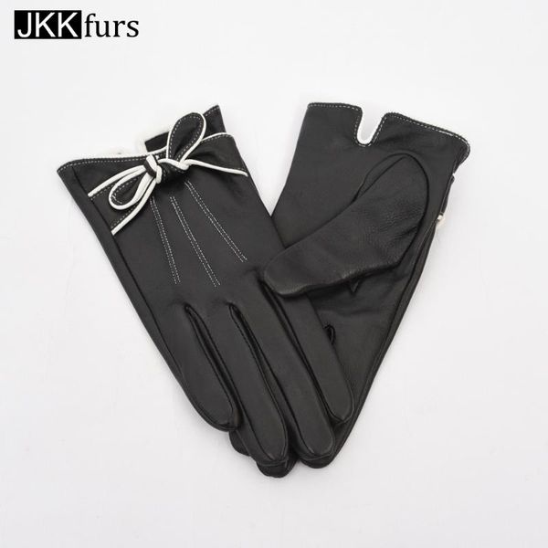 

five fingers gloves arrival lady lovely leather glove fashion genuine sheepskin mittens women touch screen sl1009, Blue;gray