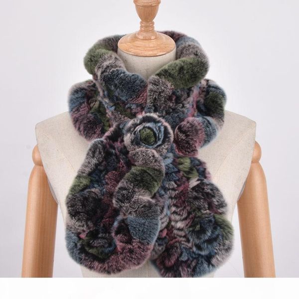 

womens scarves real rex rabbit fur scarf rose floral design girls natural thicken fur collar wraps winter soft muffler, Blue;gray