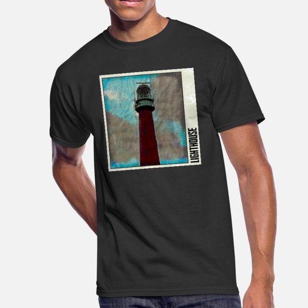 

lighthouse t shirt men design 100% cotton s-3xl kawaii crazy funny spring leisure shirt