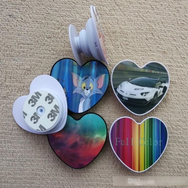 

universal air bag grip cell phone holder heart-shaped grip expandable phone holder with opp bag packaging custom design support