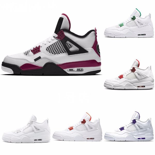 

cool grey 4 pure money metallic pack men basketball shoes 4s pine green court purple university orange red sneaker j#07-384