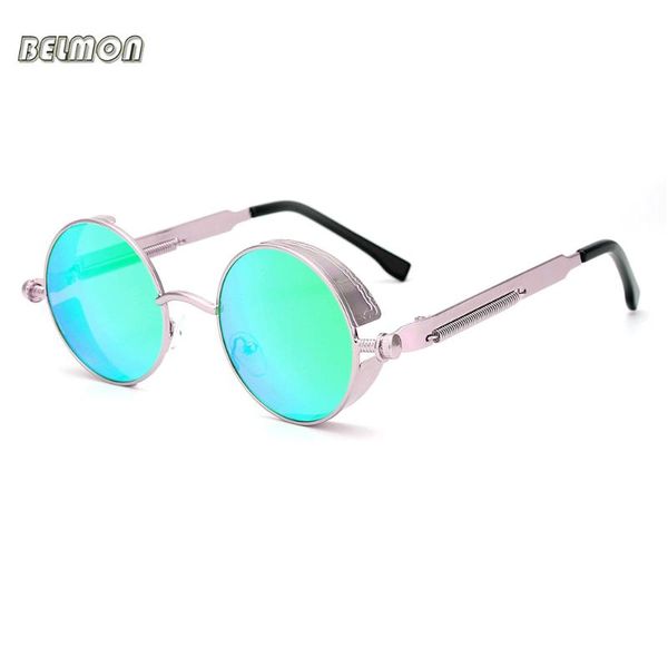 

steampunk goggles sunglasses men women round sun glasses for ladies retro circle vintage male female rs1662, White;black