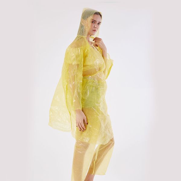 

hiking outdoor waterproof pe split type travel portable raincoat hooded