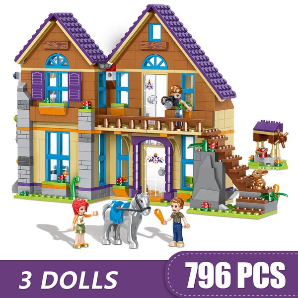 

796pcs small building blocks toys compatible with legoe friends mia's house gift for girls boys children diy