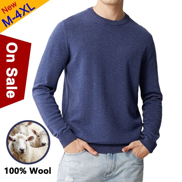 

men's sweaters 6colors sweater pullovers men 100% merino wool jumpers man winter warm mercerizing fleece sheep woolen male knitwear 4xl, White;black