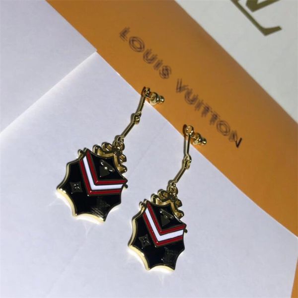 

ins style shield women pendant studs hip hop personality lady earrings nightclub classic charm female earrings jewelry, Golden