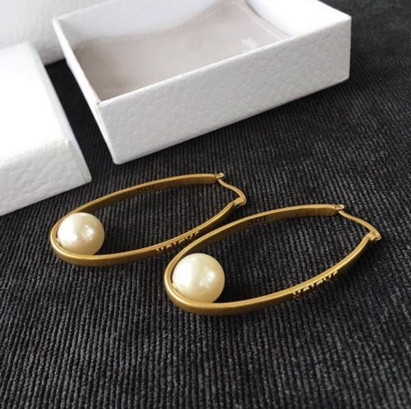 

vintage unique pearl temperament earrings luxury designer jewelry women earrings, Golden
