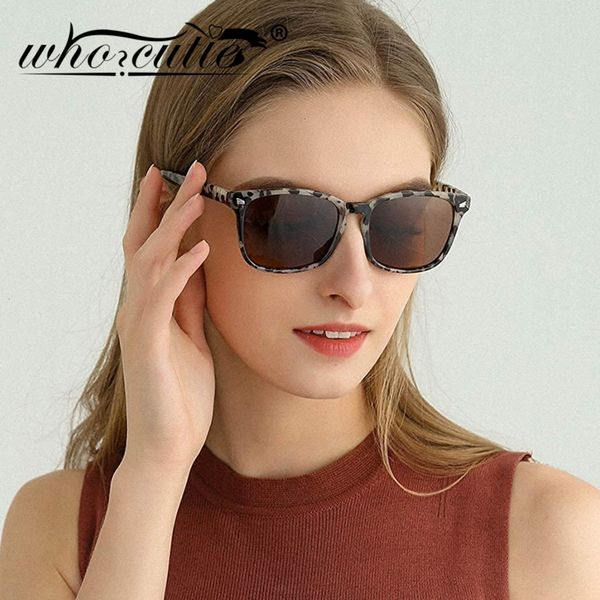 

who cutie polarized sunglasses for women men 2020 brand design leopard rectangle frame classic trendy stylish sun glasses uv400 383o, White;black