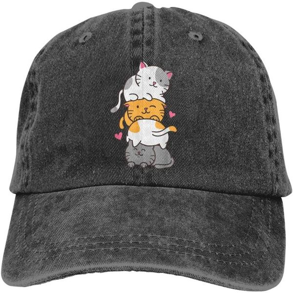 

zwinz cat cats meowtain cute kitty pile anime kawaii neko gift casquette adjustable baseball caps trucker hat, Blue;gray