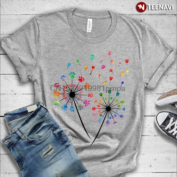 

men t shirt dandelion dog paws women tshirts