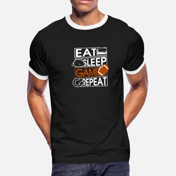 

ешьте sleep game повторный american footballquaterback тенниски мужчин дизайн 100% хлопок s-xxxl джентльмен интересной новой моды весна осен