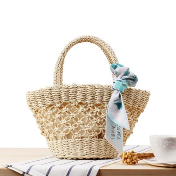 

europe and the united states wind small hand woven beach bag hollow scarves small fresh straw bag holiday leisure