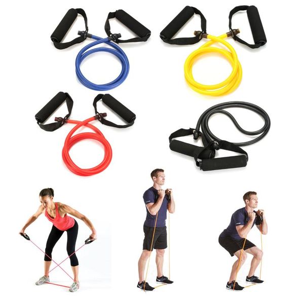 

120cm 20lb yoga pull rope resistance fitness elastic loop band exercise tube training sport bodybuilding workout gym equipment
