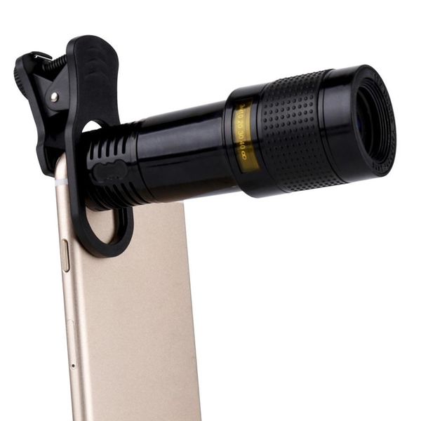 

universal clip 8x12x 2in1 wide-angle and macro phone zoom lens metal case long focal length smartphone external lens for all smartphones pda