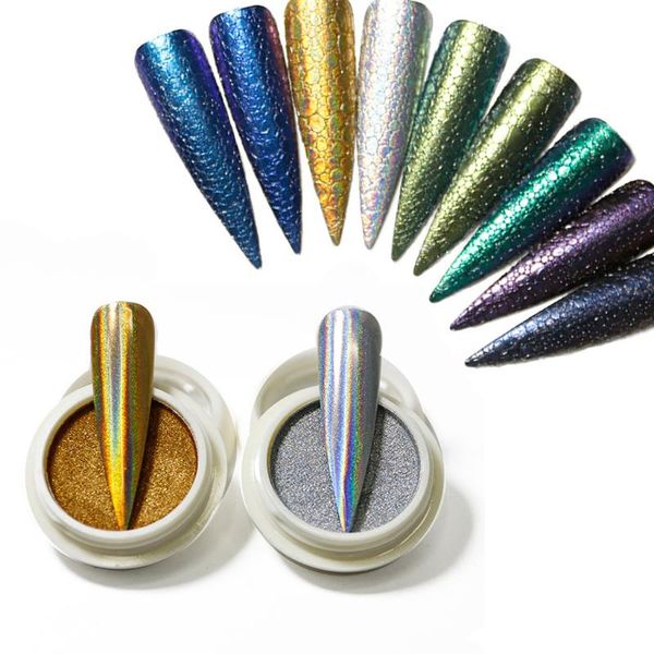

nail glitter art powder pigment magic mirror effect chrome ongles decoration shining, Silver;gold