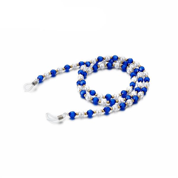 

pearl colorful acrylic crystal beaded chain sunglasses chains necklace reading glasses cord holder neck strap rope for eyewear, Silver