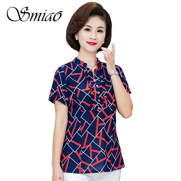 

2020 new plus size blouse women summer casual short sleeve v-neck womens and blouses office print shirts women clothes, White