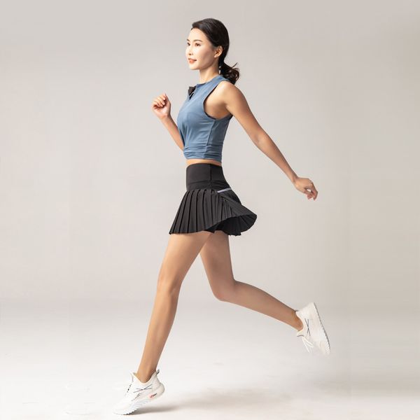 

yoga outfits running shorts women 2 in 1 gym fitness leggings sport biker tights clothing workout short skirt, White;red