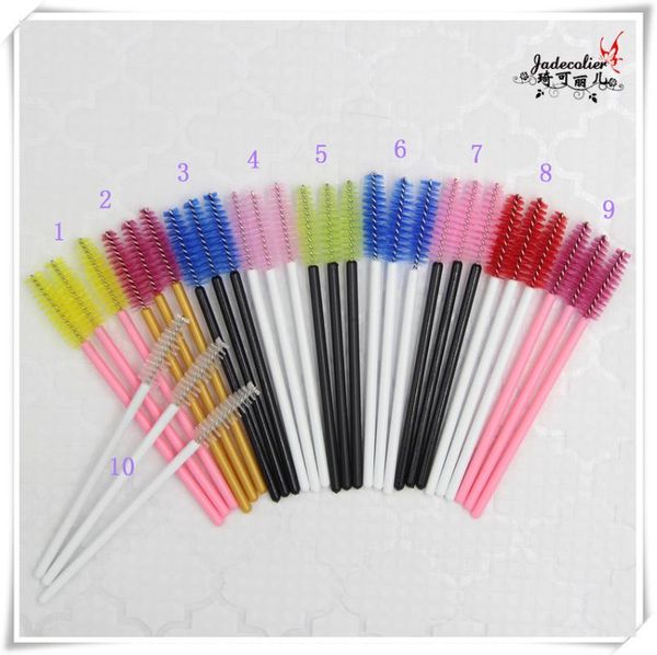 

makeup brushes wholesale 10 pcs/lot disposable eyelash brush pink/ blue/ black mascara wands applicator