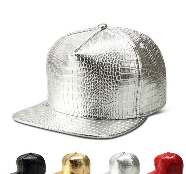 

missfox hip hop 4 colors men hat flat brim crocodile pattern pu leather mens0441, Blue;gray