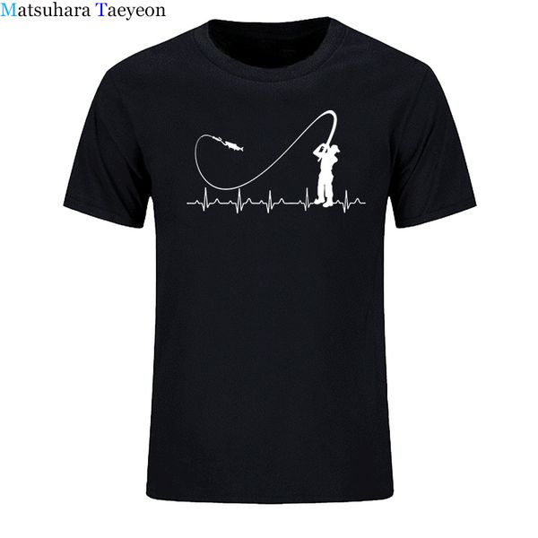 

t shirts fishinger heartbeat t shirt - funny fish fisherman gift idea new fashion men t-shirt fashion short sleeve 100 % cotton