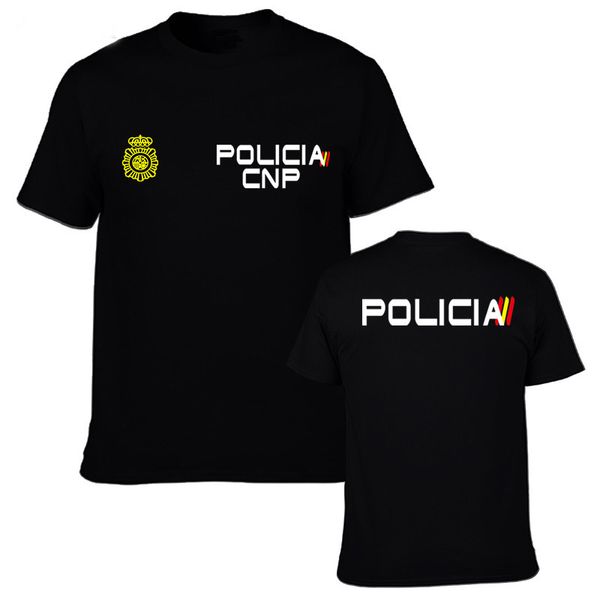 

espana policia испания национальная полиция анти бунт сват geo спецназ men double side футболка 2019 мужчины мода лето тенниска