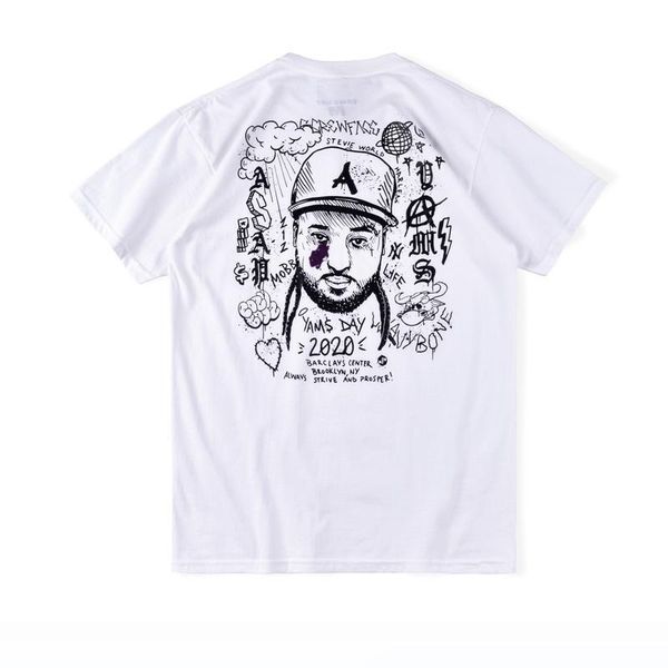 

2020 ins spring summer american asap rocky mob yams day painting tee skateboard mens designer t shirt women street casual tshirt, White;black